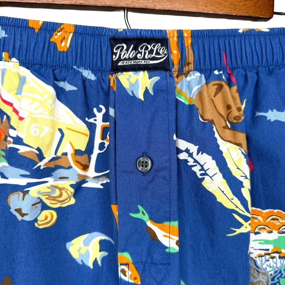 Polo Ralph Lauren Bear Sleepwear Shorts Men's Medium Beach Ocean Lounge